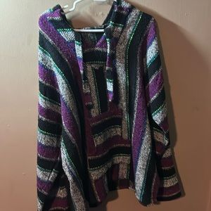 Unisex Baja beach hoodie or Mexican pancho from Mexico